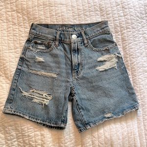 blue american eagle 90's boyfriend shorts size 000 ( runs big )